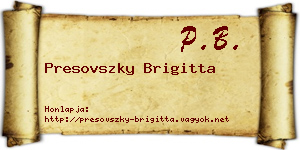 Presovszky Brigitta névjegykártya